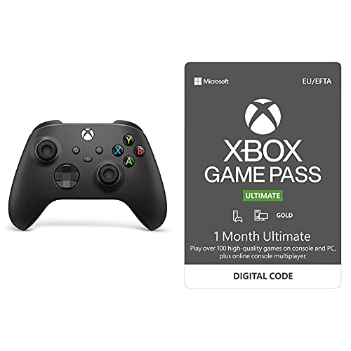 Xbox Wireless Controller Carbon Black & Xbox Game Pass Ultimate | 1 Monate Mitgliedschaft | Xbox/Win 10 PC - Download Code von Xbox