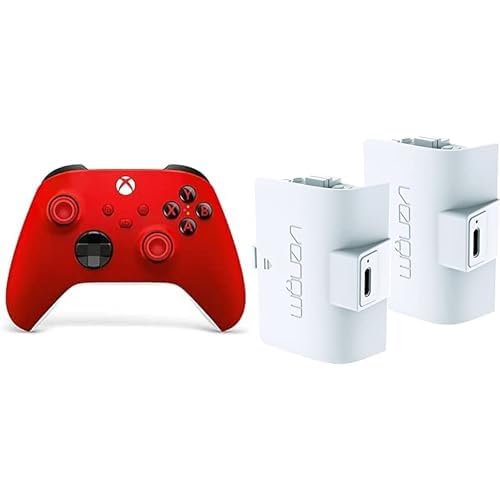 Xbox Wireless Controller Pulse Red+Venom Doppelpack mit wiederaufladbarem Akku Controller - Weiß Series X & S One Xbox Wireless Controller Pulse Red+Venom Doppelpack mit wiederaufladbarem Akku Controller - Weiß Series X & S One von Xbox