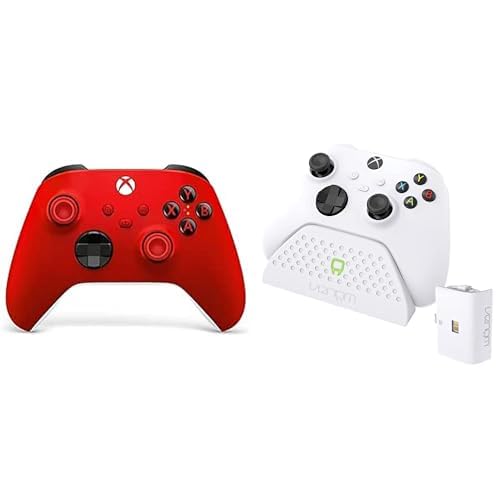 Xbox Wireless Controller Pulse Red+Venom Ladestation mit wiederaufladbarem Akku – Weiß Series X & S One Xbox Wireless Controller Pulse Red+Venom Ladestation mit wiederaufladbarem Akku – Weiß Series X & S One von Xbox
