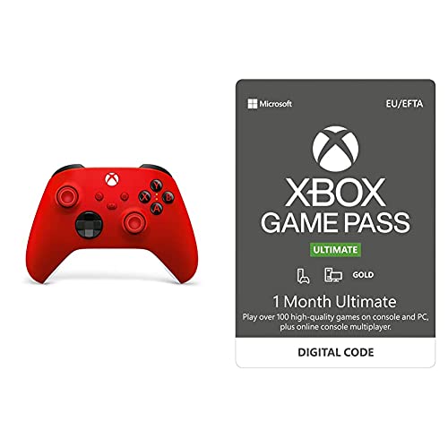 Xbox Wireless Controller Pulse Red & Xbox Game Pass Ultimate | 1 Monate Mitgliedschaft | Xbox/Win 10 PC - Download Code von Xbox