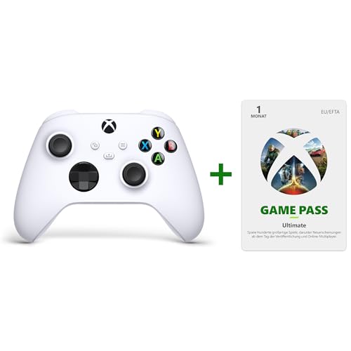 Xbox Wireless Controller Robot White & Xbox Game Pass Ultimate | 1 Monate Mitgliedschaft | Xbox/Win 10 PC - Download Code von Xbox