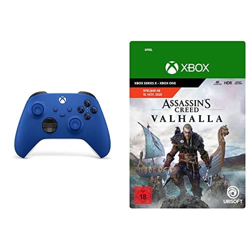 Xbox Wireless Controller – Shock Blue + Assassin's Creed Valhalla Standard Edition von Xbox