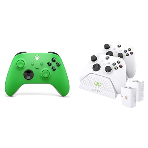 Xbox Wireless Controller – Velocity Green+Venom Twin-Ladestation mit 2 x wiederaufladbaren Akkupacks – Weiß Series X & S One Xbox Wireless Controller – Velocity Green+Venom Twin-Ladestation mit 2 x wiederaufladbaren Akkupacks – Weiß Series X & S One von Xbox