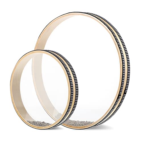 Xbsduih Wave Bead Tamburin Tamburin Holzfarbe 8 und 10 Sound Drum Wave Drum Ocean Sound Drum Instrument Schlaginstrument von Xbsduih