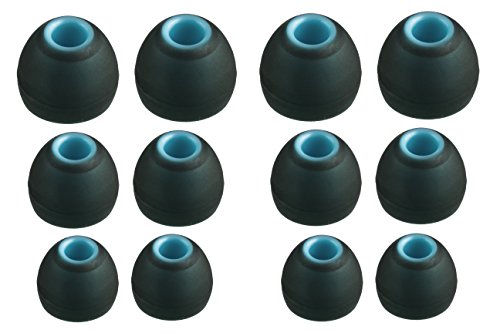 Xcessor (S/M/L 6 Paar (12 Stück) Silikon-Ersatz-Ohrhörer S/M/L Größe Ohrhörer Ersatz-Ohrstöpsel für beliebte In-Ear-Kopfhörer. Schwarz/Blau von Xcessor