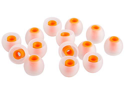 Xcessor (S 7 Paare (14 Stück) Silikon Ersatz In Ear Ohrhörer Kleine Größe Earbuds Ersatz Ohrstöpsel für beliebte In-Ear Kopfhörer Transparent/Orange von Xcessor