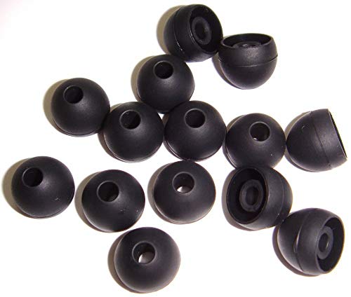 Xcessor 7 Paar (Satz Mit 14 Stück) Gummi Silikon Ohrpolster Ohrstöpsel Für In-Ear Ohrhörer. Größe: L (Groß). Schwarz von Xcessor