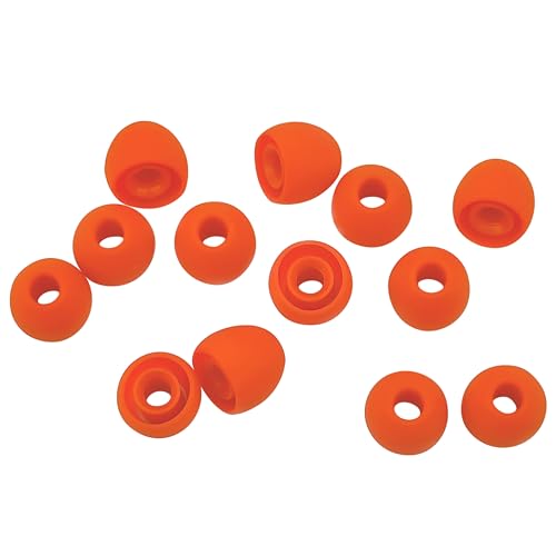 Xcessor 7 Paar (Satz Mit 14 Stück) Gummi Silikon Ohrpolster Ohrstöpsel Für In-Ear Ohrhörer. Kompatibel Mit Den Meisten In-Ohr Markenkopfhörern. Größe: M (Mittel). Orange von Xcessor