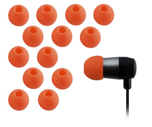 Xcessor 7 Paar (Satz Mit 14 Stück) Gummi Silikon Ohrpolster Ohrstöpsel Für In-Ear Ohrhörer. Kompatibel Mit Den Meisten In-Ohr Markenkopfhörern. Größe: S (Klein). Orange von Xcessor