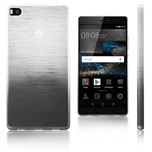 Xcessor Transition Farbe Flexible TPU Case Schutzhülle für Huawei Ascend P8. Mit Gradient Silk Gewinde Textur. Transparent/Grau von Xcessor