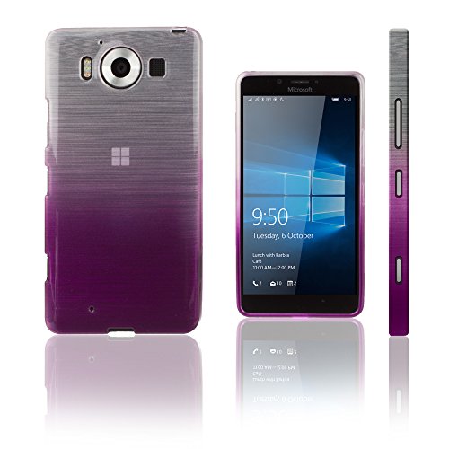 Xcessor Transition Farbe Flexible TPU Case Schutzhülle für Microsoft Lumia 950. Mit Gradient Silk Gewinde Textur. Transparent/Lila von Xcessor