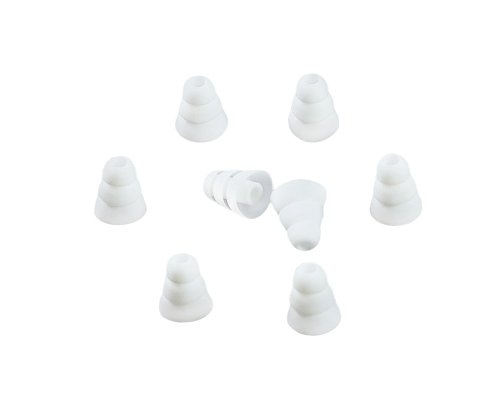 Xcessor Triple Flange 4 Paar (Satz Mit 8 Stück) Gummi Silikon Ohrpolster Ohrstöpsel Für In-Ear Ohrhörer. Kompatibel Mit Den Meisten In-Ohr Markenkopfhörern. Größe: L (Groß). Weiß von Xcessor