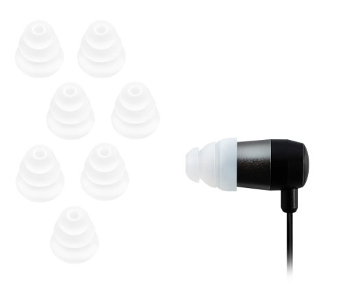 Xcessor Triple Flange 4 Paar (Satz Mit 8 Stück) Gummi Silikon Ohrpolster Ohrstöpsel Für In-Ear Ohrhörer. Kompatibel Mit Den Meisten In-Ohr Markenkopfhörern. Größe: M (Mittel). Farbe: Transparent von Xcessor