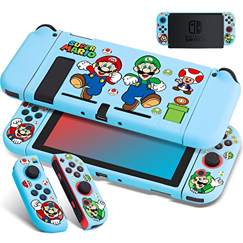 Xcitifun Entworfen für Nintendo Switch Hülle, TPU-Switch-Hüllen für Mädchen und Jungen, Kinder, niedlicher Kawaii-Charakter, Cartoon-Schutzhülle, kompatibel mit Nintendo Switch-Abdeckung, blauer Pilz Xcitifun Entworfen für Nintendo Switch Hülle, TPU-Switch-Hüllen für Mädchen und Jungen, Kinder, niedlicher Kawaii-Charakter, Cartoon-Schutzhülle, kompatibel mit Nintendo Switch-Abdeckung, blauer Pilz von Xcitifun