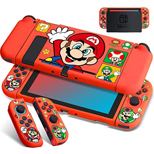 Xcitifun Schutzhülle für Nintendo Switch, Joy-Con, TPU-Hüllen für Mädchen, Jungen, Kinder, Cartoon, niedliche Kawaii-Charakter-Schale, kompatibel mit Nintendo Switch Controller-Abdeckung, rote Hand von Xcitifun