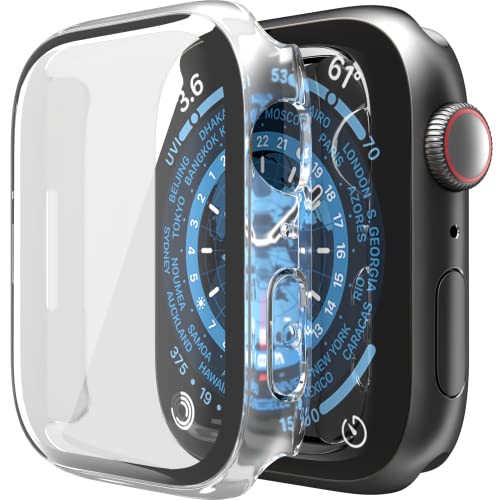 XELOTECH Case für Apple Watch Series 8 und 7 - Mit Gebogenem Schutzglas (41mm, 9H) - Verbessertes Aussehen und Haptik von XeloTech