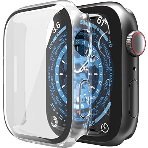 XELOTECH Case für Apple Watch Series 8 und 7 - Mit Gebogenem Schutzglas (45mm, 9H) - Verbessertes Aussehen und Haptik von XeloTech