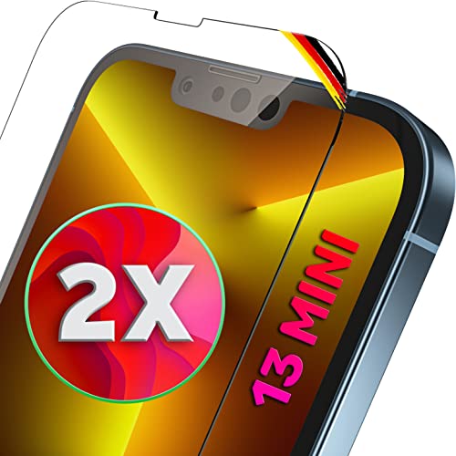 XeloTech 2x FULL Screen Schutzglas für iPhone 13 MINI - Kristallklares 9H Glas mit Turbo-Schneller installation - Premium Displayschutz schützt komplett das Display von XeloTech