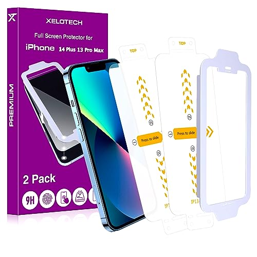 XeloTech 2x FULL Screen Schutzglas für iPhone 14 PLUS und iPhone 13 Pro MAX - Kristallklares 9H Glas mit Turbo-Schneller installation - Premium Displayschutz schützt Komplett das Display XeloTech 2x FULL Screen Schutzglas für iPhone 14 PLUS und iPhone 13 Pro MAX - Kristallklares 9H Glas mit Turbo-Schneller installation - Premium Displayschutz schützt Komplett das Display von XeloTech