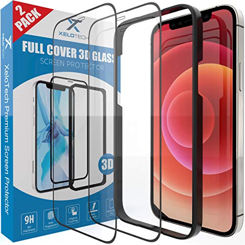 XeloTech [2x Stück] Schutzglas für iPhone 12 & 12 PRO, 3D Full Cover Schutz, Panzerglasfolie, Displayschutzfolie, Panzerfolie, Glas Folie von XeloTech