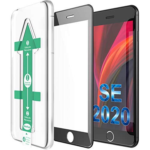 XeloTech 3D Schutzglas für iPhone SE 3 (2022) und SE 2 (2020) (3/2 Generation) & iPhone 8/7 - Panzerfolie Schützt das komplette Display - Full Cover (Black) von XeloTech