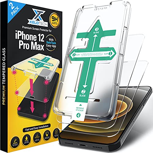 XeloTech Schutzglas für iPhone 12 Pro MAX (2 Stück) - Premium Full Cover - Schutzfolie Folie aus Glas von XeloTech