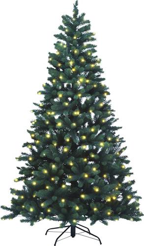 Xenotec PE-BM210 Künstlicher Weihnachtsbaum Tanne Warmweiß LED Grün EEK: G (A - G) mit Ständer von Xenotec
