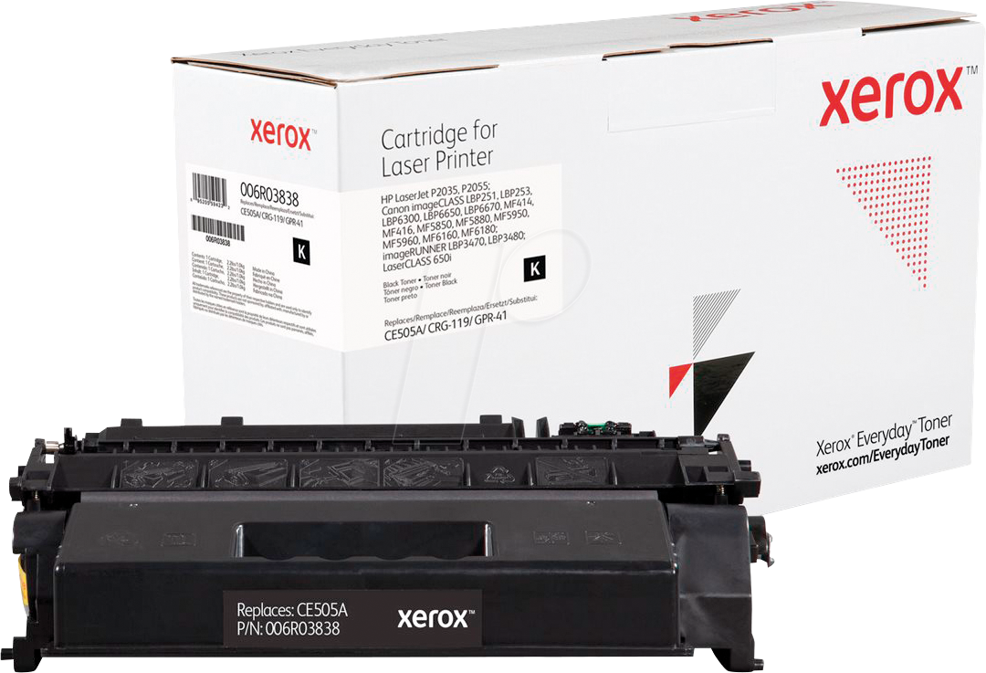 XEROX 006R03838 - Toner, schwarz, 05A, rebuilt, HP von Xerox