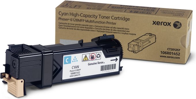 Xerox/Tektronix CYAN TONER CARTRIDGE Tonereinheit - Cyan, 2.500 Seiten für Phaser 6128 (106R01452) von Xerox