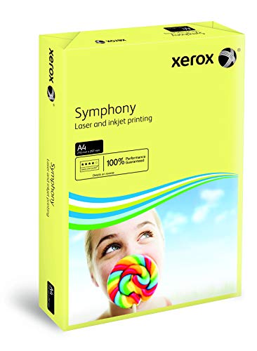 Xerox 003R93975 farbiges Druckerpapier Kopierpapier Symphony pastell Din A4, 80 g/m², 500 Blatt pro Pack, gelb von Xerox