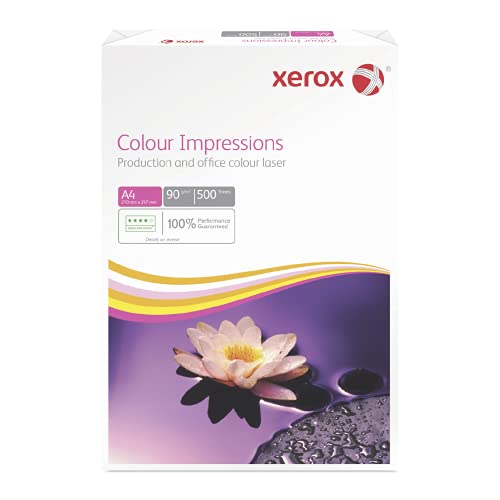 Xerox 003R97663 Premium Farblaser-Papier Druckerpapier, Colour Impressions, Din A4, 90 g/m², 500 Blatt, Farblaser- und Inkjetdruckern, weiß von Xerox