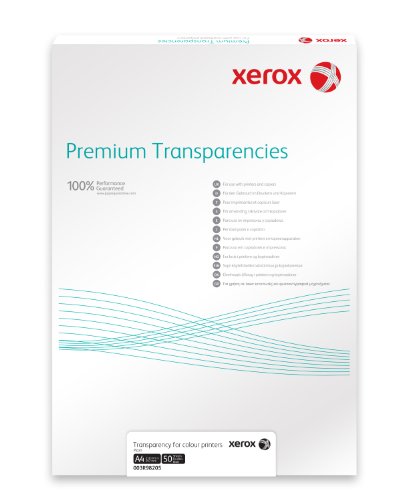 Xerox 003R98202 Premium Shwarz/Weiß-Overheadfolie Packung, mit 100 Blatt in DIN A4, für Laser- und Farblaser, klar von Xerox