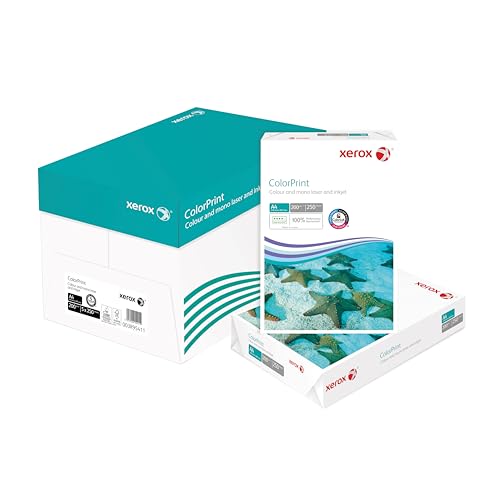 Xerox Colorprint Premium Farblaser-Druckerpapier, weiß, 200g/m², A4, FSC Mix Credit, 1 Karton zu 5 Paketen (1.250 Blatt), 003R95411 von Xerox