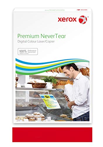 Xerox Premium NeverTear Kunststoffpapier 003R96986 - SRA3 320 x 450 mm, 160 g/m² - Spezialpapier für Laserdrucker und Kopierer - 100 Blatt - Rot von Xerox