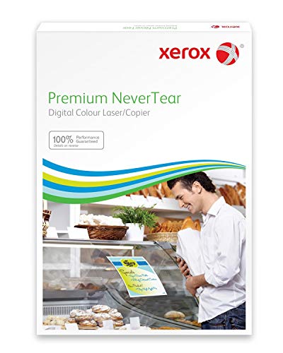 Xerox Premium NeverTear Kunststoffpapier 003R98057 - A3 297 x 420 mm, 125 g/m² - Spezialpapier für Laserdrucker und Kopierer - 100 Blatt - Weiß von Xerox