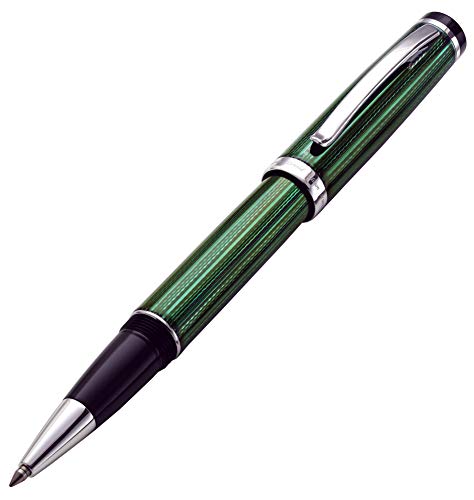 Xezo Incognito Rollerball Stift, feine Spitze. Waldgrüne Farbe mit reinem Platinüberzug. Handgefertigt, limitierte Auflage, nummeriert von Xezo