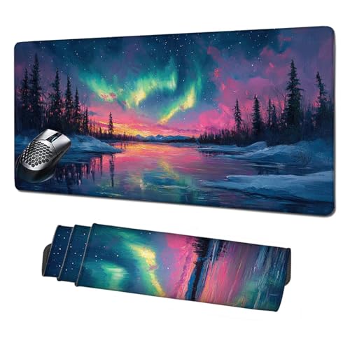 Gaming Mauspad XXL,1600x800mm Mauspad Aurora Mousepad Winter Schreibtischunterlage mit rutschfeste Gummibasis,Vernähte Kanten Mouse Pad Verbessert Geschwindigkeit und Präzision,Zubehör Gaming X1-1778 Gaming Mauspad XXL,1600x800mm Mauspad Aurora Mousepad Winter Schreibtischunterlage mit rutschfeste Gummibasis,Vernähte Kanten Mouse Pad Verbessert Geschwindigkeit und Präzision,Zubehör Gaming X1-1778 von Xhgtehng