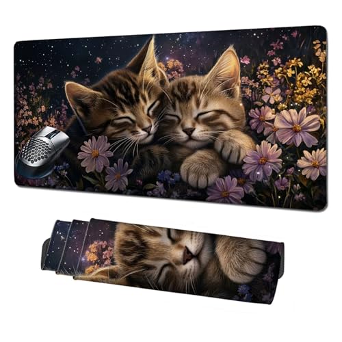 Gaming Mauspad XXL,1600x800mm Mauspad Chrysantheme Mousepad Katze Schreibtischunterlage mit Rutschfeste Gummibasis,Vernähte Kanten Mouse Pad Verbessert Geschwindigkeit Präzision,Zubehör Gaming X1-1978 Gaming Mauspad XXL,1600x800mm Mauspad Chrysantheme Mousepad Katze Schreibtischunterlage mit Rutschfeste Gummibasis,Vernähte Kanten Mouse Pad Verbessert Geschwindigkeit Präzision,Zubehör Gaming X1-1978 von Xhgtehng