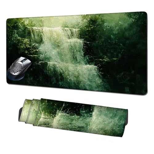 Gaming Mauspad XXL,1600x800mm Mauspad Grün Mousepad Wasserfall Schreibtischunterlage mit rutschfeste Gummibasis,Vernähte Kanten Mouse Pad Verbessert Geschwindigkeit Präzision,Zubehör Gaming X1-1914 Gaming Mauspad XXL,1600x800mm Mauspad Grün Mousepad Wasserfall Schreibtischunterlage mit rutschfeste Gummibasis,Vernähte Kanten Mouse Pad Verbessert Geschwindigkeit Präzision,Zubehör Gaming X1-1914 von Xhgtehng