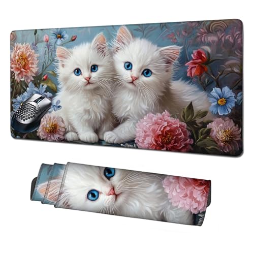 Gaming Mauspad XXL,1600x800mm Mauspad Katze Mousepad Chrysantheme Schreibtischunterlage mit Rutschfeste Gummibasis,Vernähte Kanten Mouse Pad Verbessert Geschwindigkeit Präzision,Zubehör Gaming X1-1888 Gaming Mauspad XXL,1600x800mm Mauspad Katze Mousepad Chrysantheme Schreibtischunterlage mit Rutschfeste Gummibasis,Vernähte Kanten Mouse Pad Verbessert Geschwindigkeit Präzision,Zubehör Gaming X1-1888 von Xhgtehng