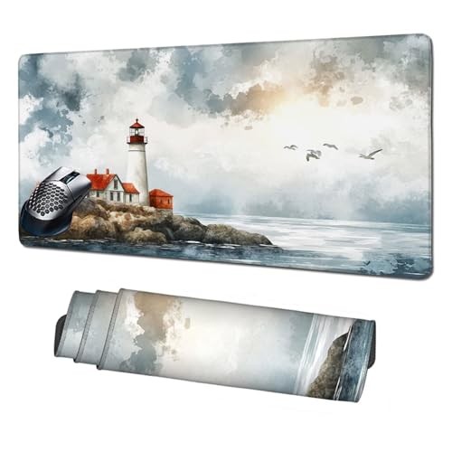 Gaming Mauspad XXL,1600x800mm Mauspad Leuchtturm Mousepad Himmel Schreibtischunterlage mit rutschfeste Gummibasis,Vernähte Kanten Mouse Pad Verbessert Geschwindigkeit Präzision,Zubehör Gaming X1-1984 Gaming Mauspad XXL,1600x800mm Mauspad Leuchtturm Mousepad Himmel Schreibtischunterlage mit rutschfeste Gummibasis,Vernähte Kanten Mouse Pad Verbessert Geschwindigkeit Präzision,Zubehör Gaming X1-1984 von Xhgtehng