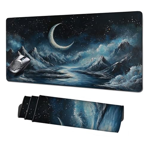 Gaming Mauspad XXL,1600x800mm Mauspad Mond Mousepad Landschaft Schreibtischunterlage mit rutschfeste Gummibasis,Vernähte Kanten Mouse Pad Verbessert Geschwindigkeit Präzision,Zubehör Gaming X1-1790 Gaming Mauspad XXL,1600x800mm Mauspad Mond Mousepad Landschaft Schreibtischunterlage mit rutschfeste Gummibasis,Vernähte Kanten Mouse Pad Verbessert Geschwindigkeit Präzision,Zubehör Gaming X1-1790 von Xhgtehng