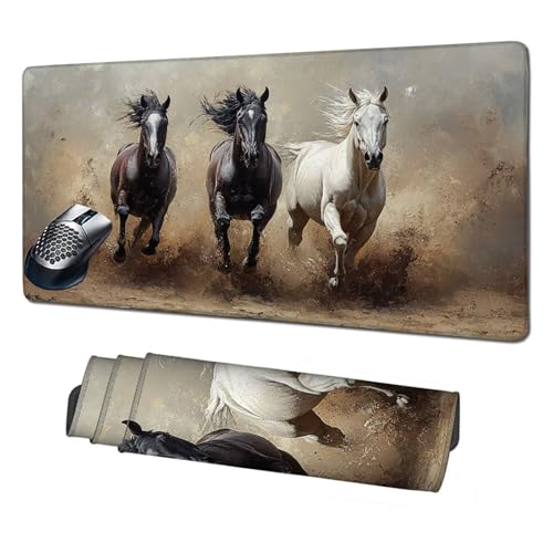 Gaming Mauspad XXL,1600x800mm Mauspad Pferd Mousepad Schwarz Schreibtischunterlage mit rutschfeste Gummibasis,Vernähte Kanten Mouse Pad Verbessert Geschwindigkeit und Präzision,Zubehör Gaming X1-1838 Gaming Mauspad XXL,1600x800mm Mauspad Pferd Mousepad Schwarz Schreibtischunterlage mit rutschfeste Gummibasis,Vernähte Kanten Mouse Pad Verbessert Geschwindigkeit und Präzision,Zubehör Gaming X1-1838 von Xhgtehng
