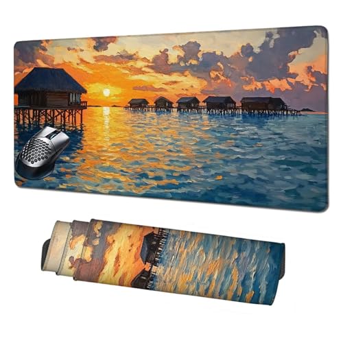Gaming Mauspad XXL,1600x800mm Mauspad Pier Mousepad Sonnenaufgang Schreibtischunterlage mit Rutschfeste Gummibasis,Vernähte Kanten Mouse Pad Verbessert Geschwindigkeit Präzision,Zubehör Gaming X1-1818 Gaming Mauspad XXL,1600x800mm Mauspad Pier Mousepad Sonnenaufgang Schreibtischunterlage mit Rutschfeste Gummibasis,Vernähte Kanten Mouse Pad Verbessert Geschwindigkeit Präzision,Zubehör Gaming X1-1818 von Xhgtehng