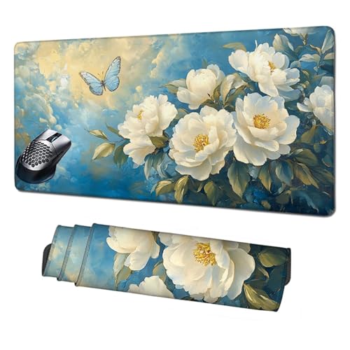 Gaming Mauspad XXL,1600x800mm Mauspad Schmetterling Mousepad Blau Schreibtischunterlage mit Rutschfeste Gummibasis,Vernähte Kanten Mouse Pad Verbessert Geschwindigkeit Präzision,Zubehör Gaming X1-1988 Gaming Mauspad XXL,1600x800mm Mauspad Schmetterling Mousepad Blau Schreibtischunterlage mit Rutschfeste Gummibasis,Vernähte Kanten Mouse Pad Verbessert Geschwindigkeit Präzision,Zubehör Gaming X1-1988 von Xhgtehng