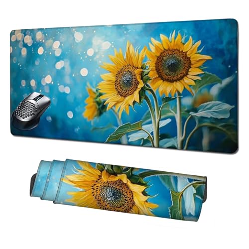 Gaming Mauspad XXL,1600x800mm Mauspad Sonnenblume Mousepad Anlage Schreibtischunterlage mit Rutschfeste Gummibasis,Vernähte Kanten Mouse Pad Verbessert Geschwindigkeit Präzision,Zubehör Gaming X1-1776 Gaming Mauspad XXL,1600x800mm Mauspad Sonnenblume Mousepad Anlage Schreibtischunterlage mit Rutschfeste Gummibasis,Vernähte Kanten Mouse Pad Verbessert Geschwindigkeit Präzision,Zubehör Gaming X1-1776 von Xhgtehng
