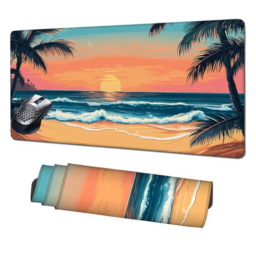 Gaming Mauspad XXL,1600x800mm Mauspad Wellen Mousepad Strand Schreibtischunterlage mit rutschfeste Gummibasis,Vernähte Kanten Mouse Pad Verbessert Geschwindigkeit und Präzision,Zubehör Gaming X1-1972 Gaming Mauspad XXL,1600x800mm Mauspad Wellen Mousepad Strand Schreibtischunterlage mit rutschfeste Gummibasis,Vernähte Kanten Mouse Pad Verbessert Geschwindigkeit und Präzision,Zubehör Gaming X1-1972 von Xhgtehng