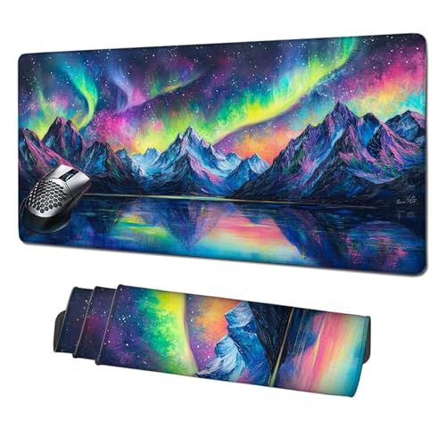 Gaming Mauspad XXL,1600x800x3mm Mauspad Aurora Mousepad Bunt Schreibtischunterlage mit rutschfeste Gummibasis,Vernähte Kanten Mouse Pad Verbessert Geschwindigkeit und Präzision,Zubehör Gaming X1-1806 Gaming Mauspad XXL,1600x800x3mm Mauspad Aurora Mousepad Bunt Schreibtischunterlage mit rutschfeste Gummibasis,Vernähte Kanten Mouse Pad Verbessert Geschwindigkeit und Präzision,Zubehör Gaming X1-1806 von Xhgtehng