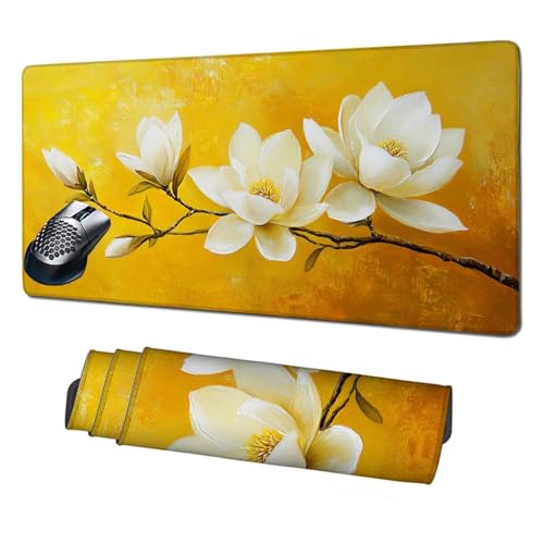 Gaming Mauspad XXL,1600x800x3mm Mauspad Gelb Mousepad Blume Schreibtischunterlage mit rutschfeste Gummibasis,Vernähte Kanten Mouse Pad Verbessert Geschwindigkeit und Präzision,Zubehör Gaming X1-1934 Gaming Mauspad XXL,1600x800x3mm Mauspad Gelb Mousepad Blume Schreibtischunterlage mit rutschfeste Gummibasis,Vernähte Kanten Mouse Pad Verbessert Geschwindigkeit und Präzision,Zubehör Gaming X1-1934 von Xhgtehng
