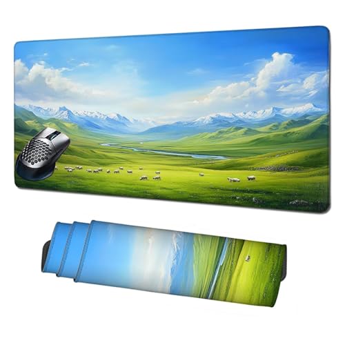 Gaming Mauspad XXL,1600x800x3mm Mauspad Grün Mousepad Wiese Schreibtischunterlage mit rutschfeste Gummibasis,Vernähte Kanten Mouse Pad Verbessert Geschwindigkeit und Präzision,Zubehör Gaming X1-1796 Gaming Mauspad XXL,1600x800x3mm Mauspad Grün Mousepad Wiese Schreibtischunterlage mit rutschfeste Gummibasis,Vernähte Kanten Mouse Pad Verbessert Geschwindigkeit und Präzision,Zubehör Gaming X1-1796 von Xhgtehng